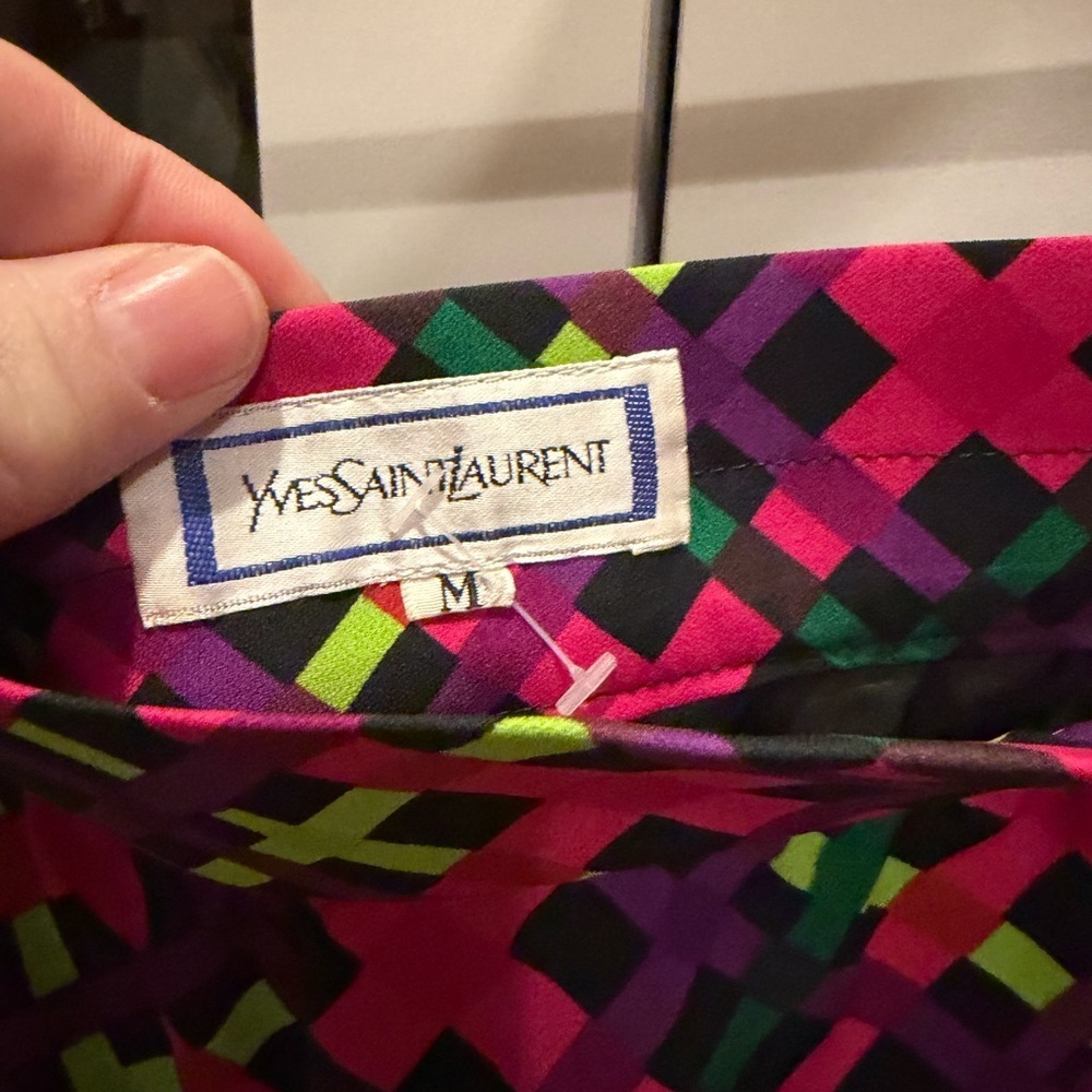Vintage Yves Saint Laurent Multicolor Pencil Skirt - Picture 6 of 9